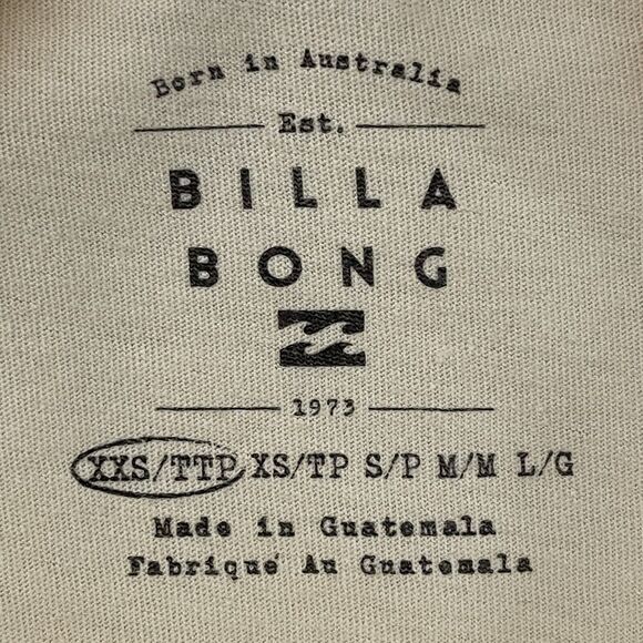 Billabong Peace Be The Journey Thermal Shirt XXS Yellow Long Sleeve NWT - Picture 2 of 10